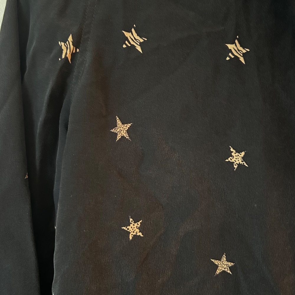 Rails Kate Button-Down Star-Print Silk Shirt - image 4